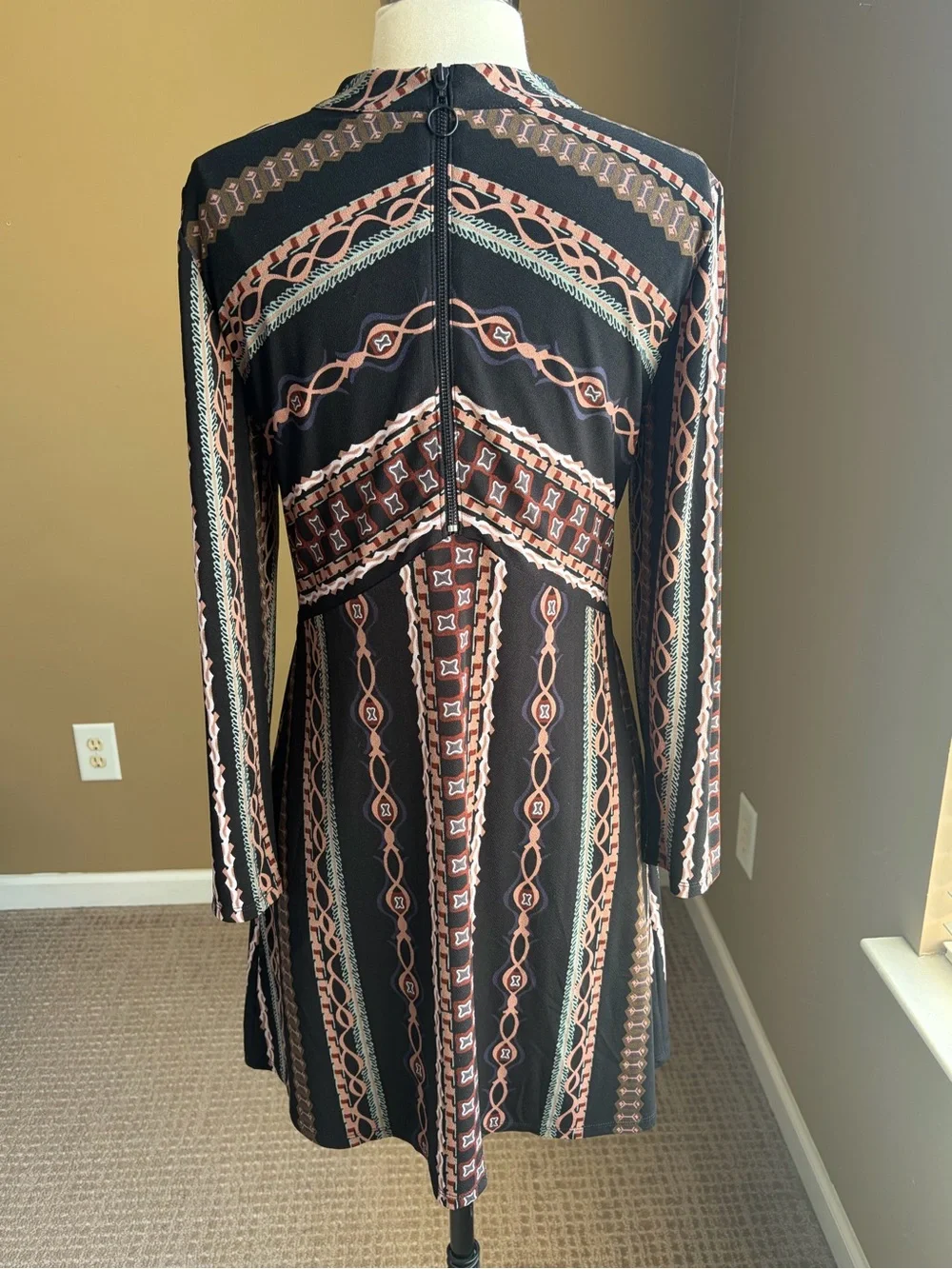 Free People Stella Black Mini Dress-Large Retro 70’s Boho Whimsigoth Indie
